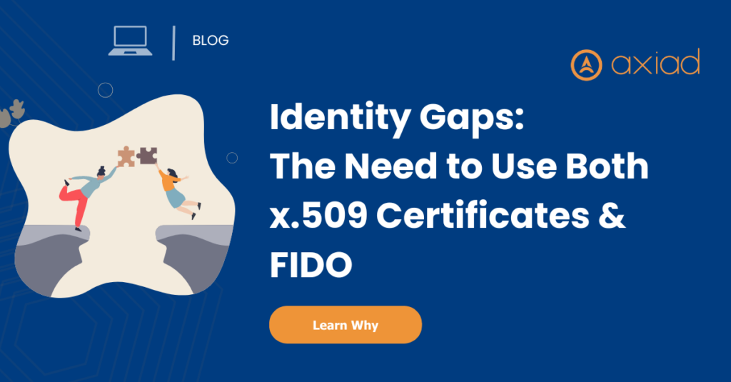 identity gaps addressed by using x.509 certificates and FIDO combined